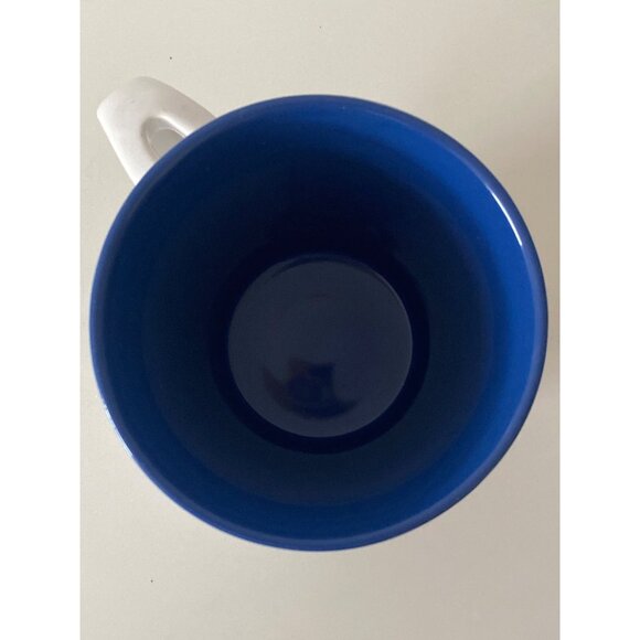 Pier 1 Imports Handpainted Stoneware Cup Mug White Blue Embossed Floral - Picture 7 of 9